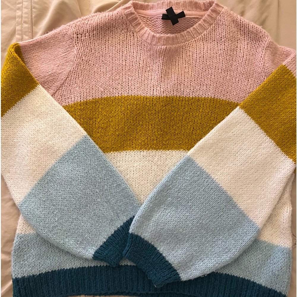 Topshop Color Block Striped Sweater, Size US 12, great condition